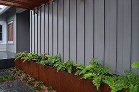 Camano Island Contemporary– Corten Steel Planter