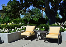Medina Mid-century -- Concrete Patio and Retaining Wall